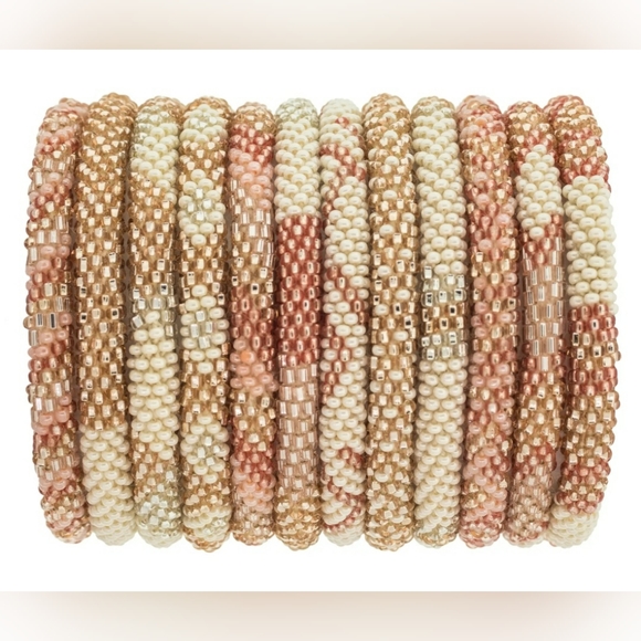 ROSE ALL DAY -Original Roll-On® Bracelets, 7" round, made in Nepal #2 (3 pieces) - Picture 2 of 5